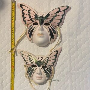 Butterfly Face Masks with Pink and Green Accents